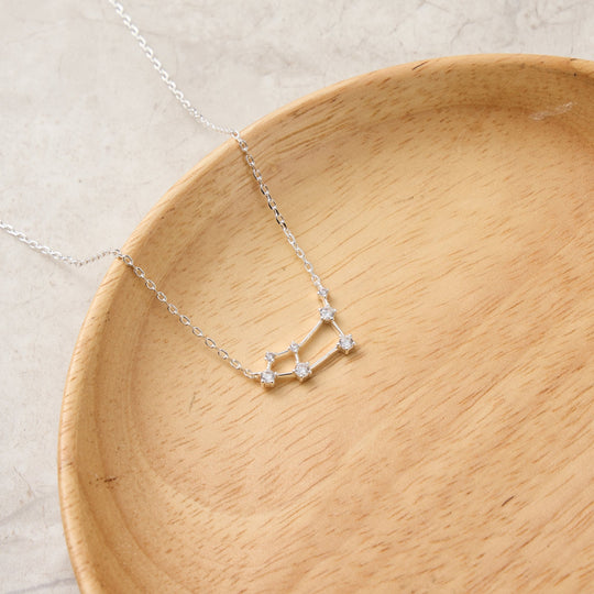Aries Star Sign Zodiac Constellation Necklace with Zircondia® Crystals - Philip Jones Jewellery