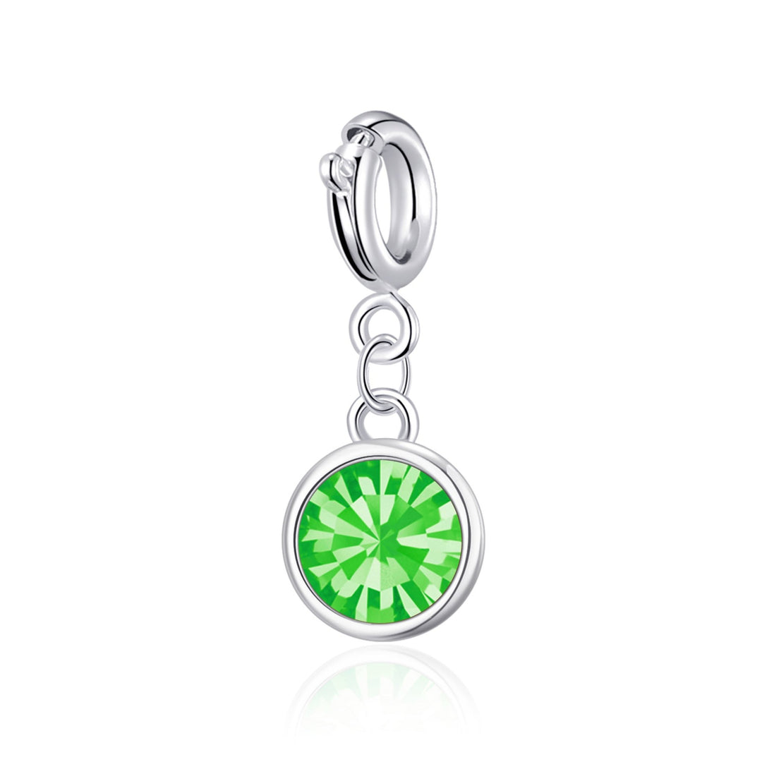 August (Peridot) Birthstone Charm Created with Zircondia® Crystals - Philip Jones Jewellery
