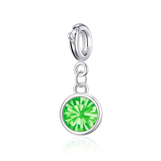 August (Peridot) Birthstone Charm Created with Zircondia® Crystals - Philip Jones Jewellery