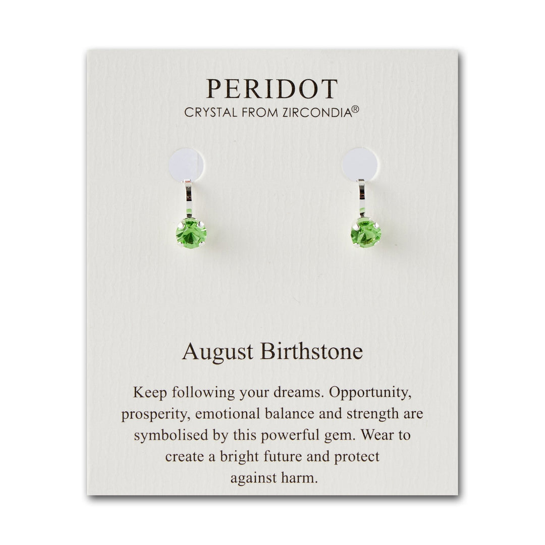 Orecchini pendenti con pietra portafortuna di agosto creati con cristalli Peridot Zircondia Orecchini pendenti con pietra portafortuna di agosto creati con cristalli Peridot Zircondia