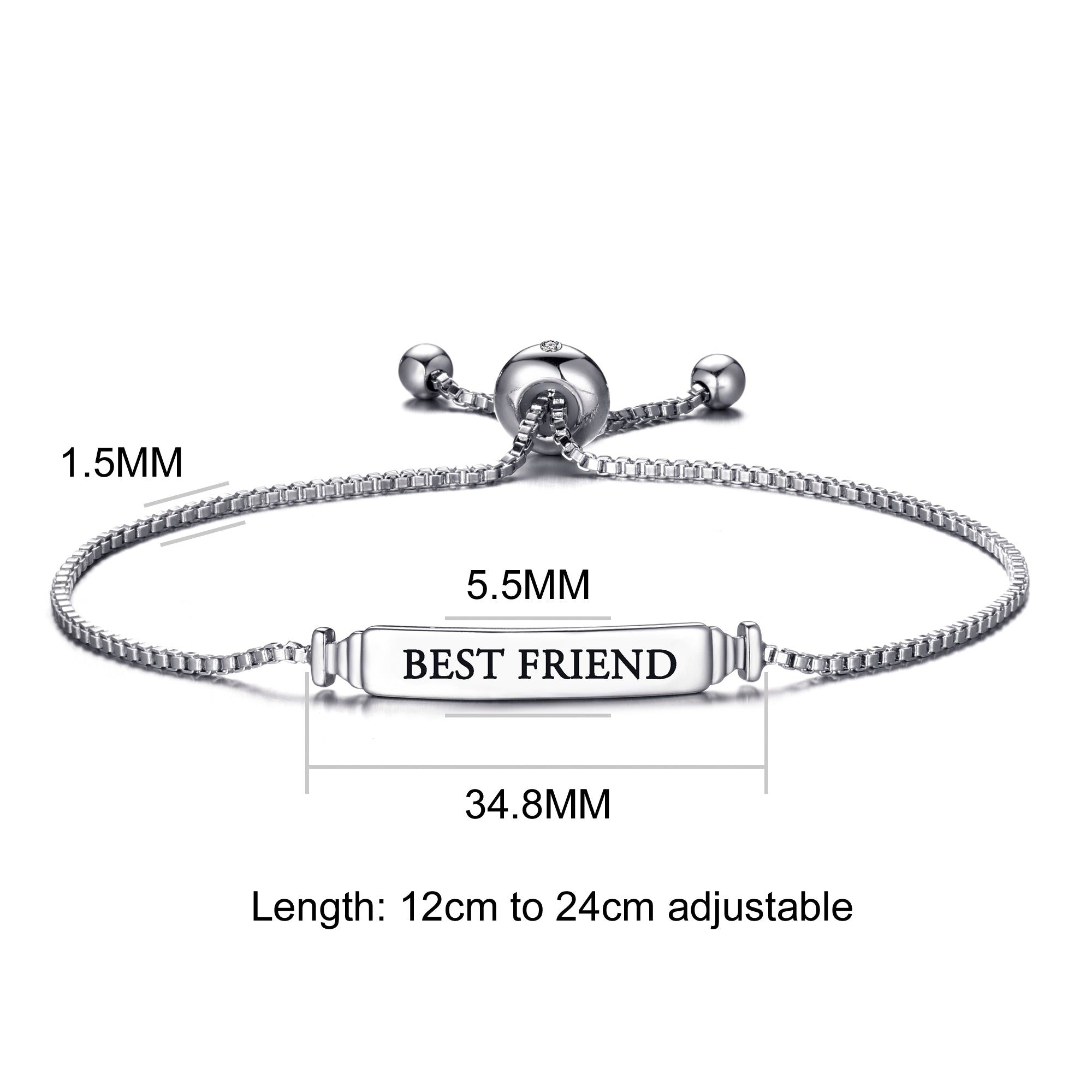 Best Friend ID Friendship Bracelet Created with Zircondia® Crystals