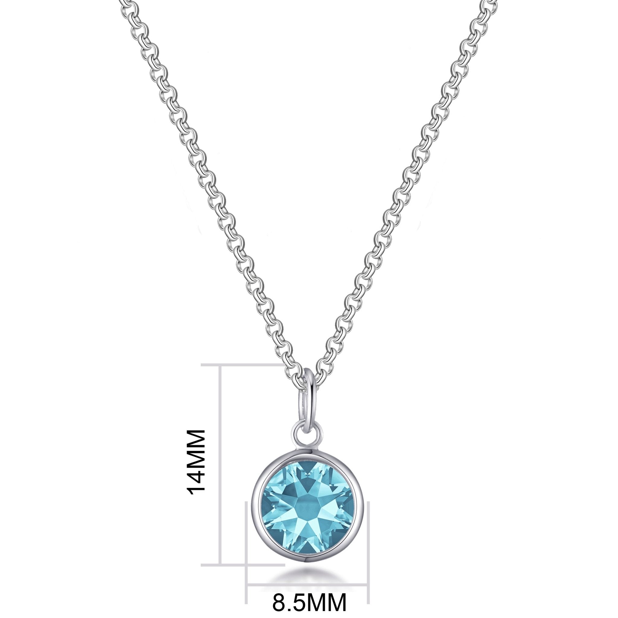 Birthstone Necklace with Daughter Charm Created with Zircondia® Crystals - Philip Jones Jewellery