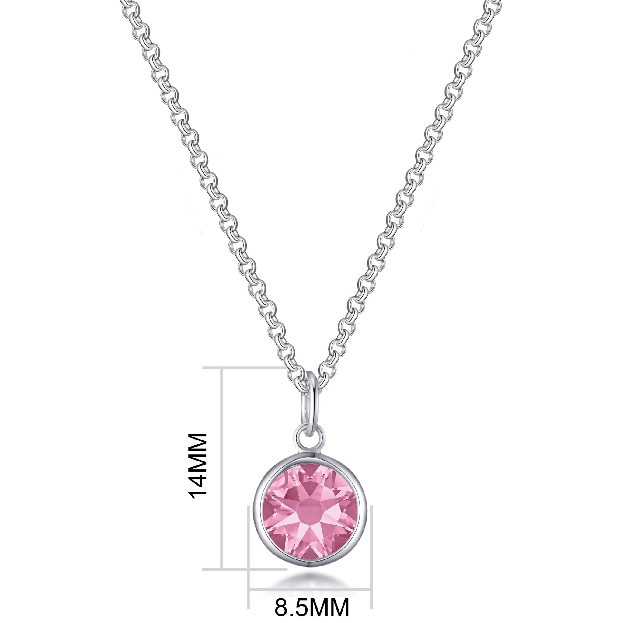 Birthstone Necklace with Sister Charm Created with Zircondia® Crystals - Philip Jones Jewellery