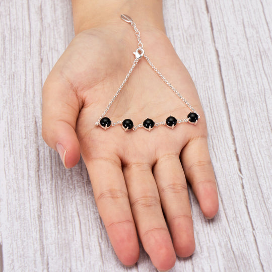 Black Onyx Gemstone Bracelet with Quote Card - Philip Jones Jewellery