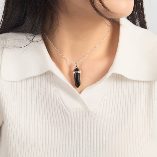 Black Onyx Genuine Gemstone Necklace - Philip Jones Jewellery