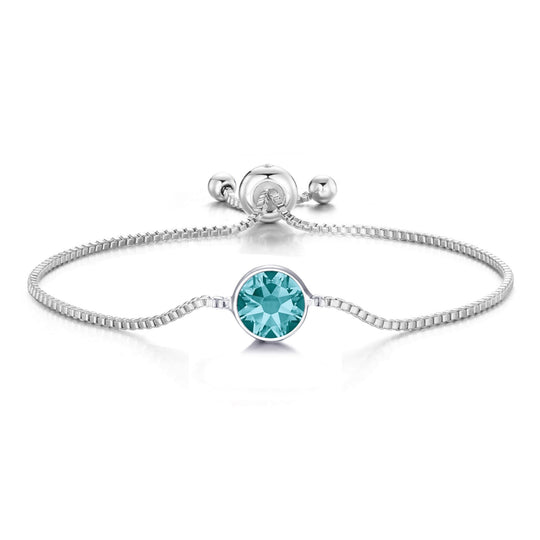 Blue Crystal Bracelet Created with Zircondia® Crystals - Philip Jones Jewellery