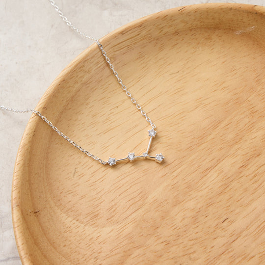 Cancer Star Sign Zodiac Constellation Necklace with Zircondia® Crystals - Philip Jones Jewellery