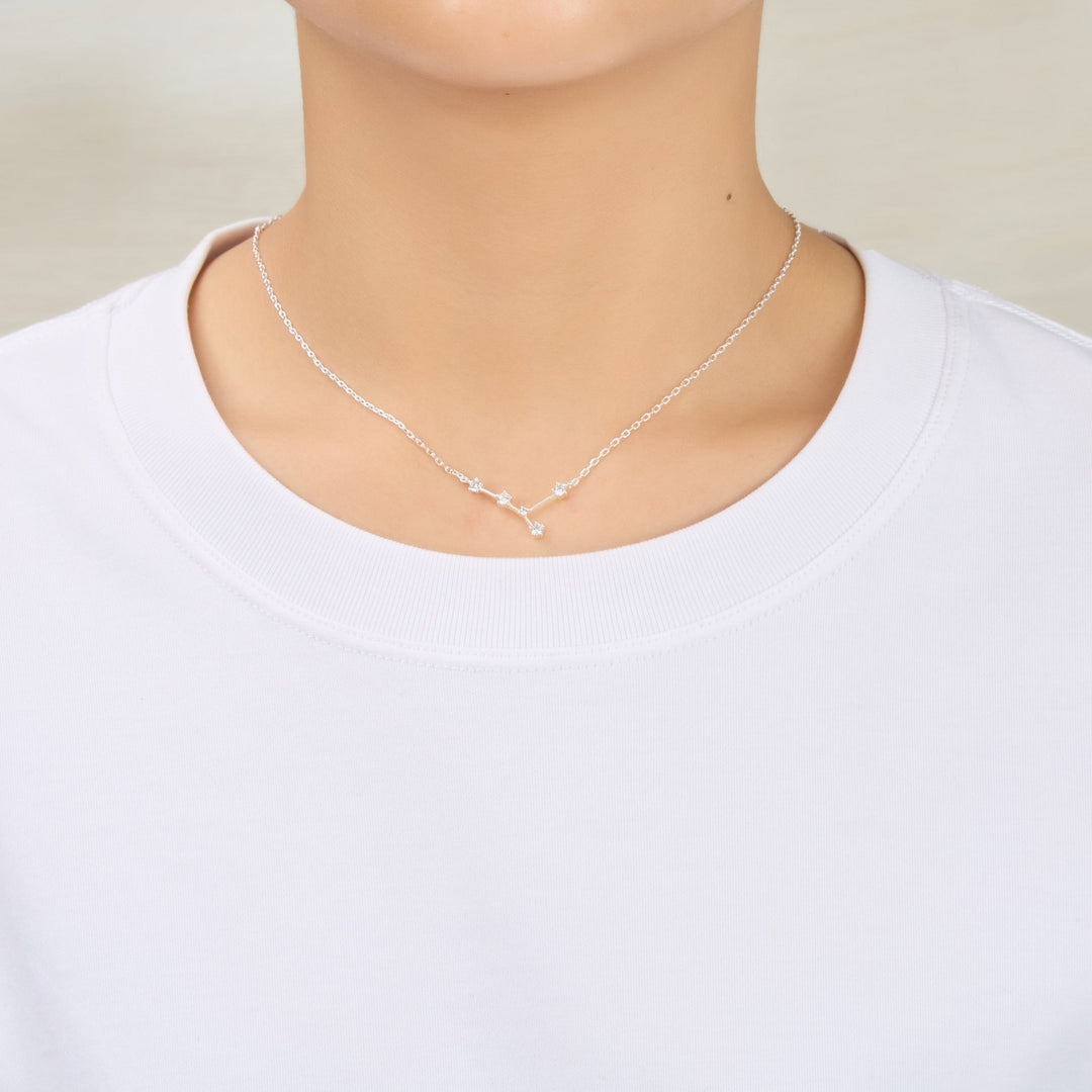 Cancer Star Sign Zodiac Constellation Necklace with Zircondia® Crystals - Philip Jones Jewellery