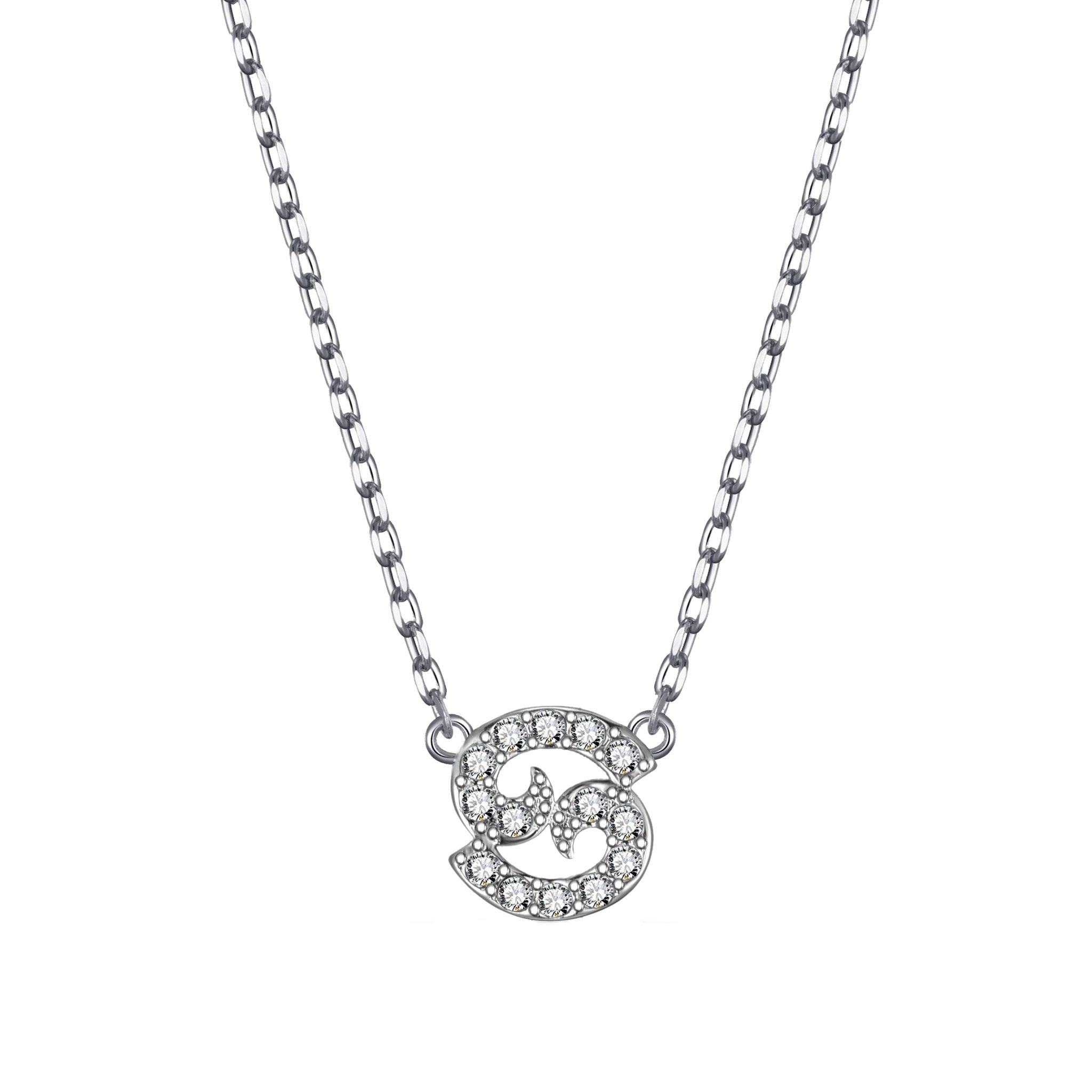 Cancer Zodiac Star Sign Necklace Created with Zircondia® Crystals - Philip Jones Jewellery