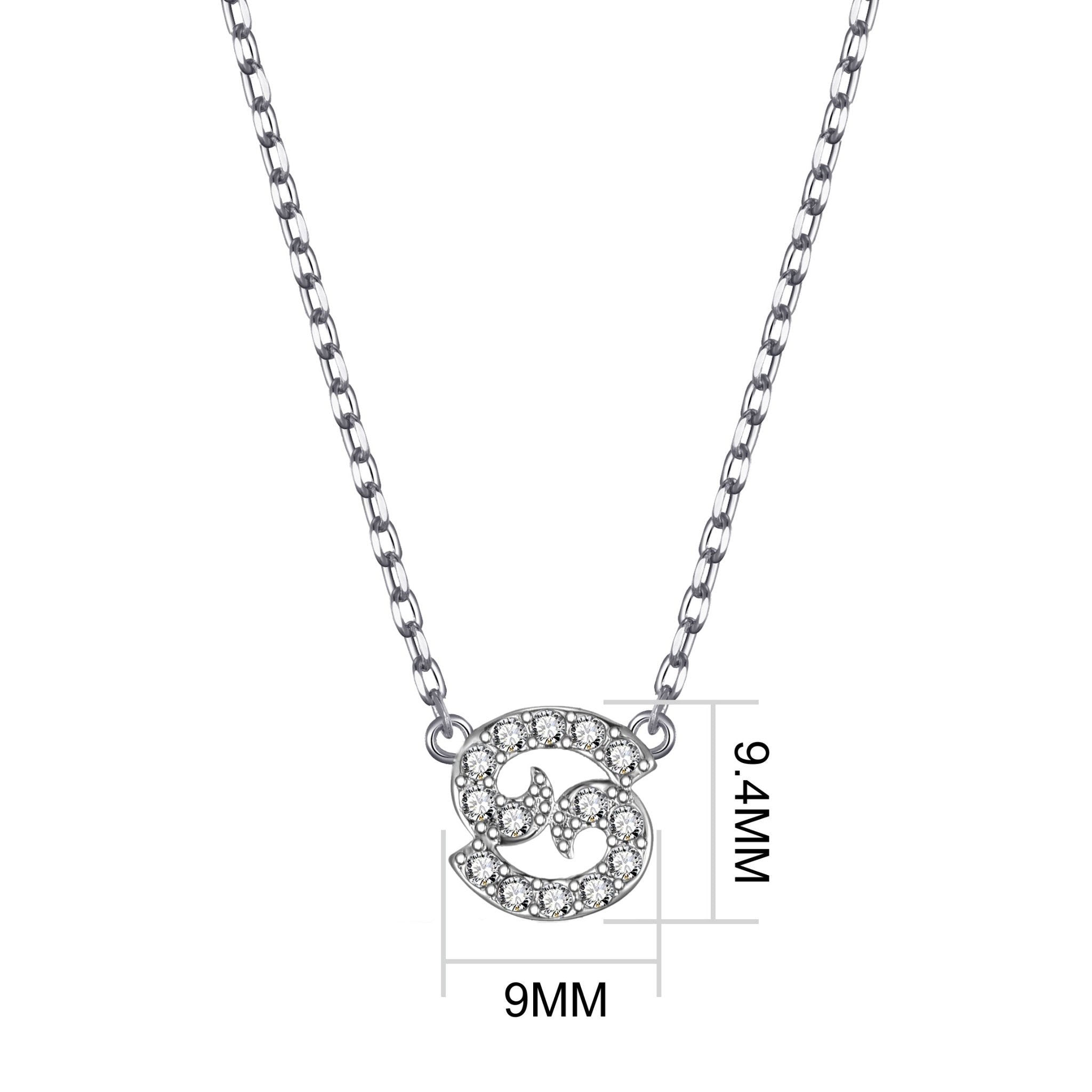 Cancer Zodiac Star Sign Necklace Created with Zircondia® Crystals - Philip Jones Jewellery