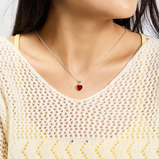 Carnelian Gemstone Heart Necklace - Philip Jones Jewellery