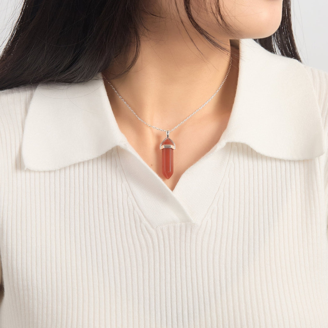 Carnelian Genuine Gemstone Necklace - Philip Jones Jewellery