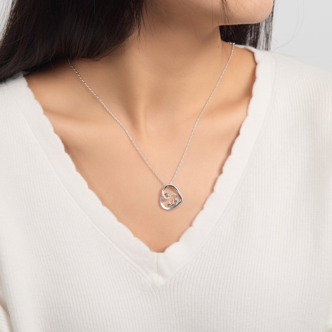 Cat Necklace Created with Zircondia® Crystals - Philip Jones Jewellery