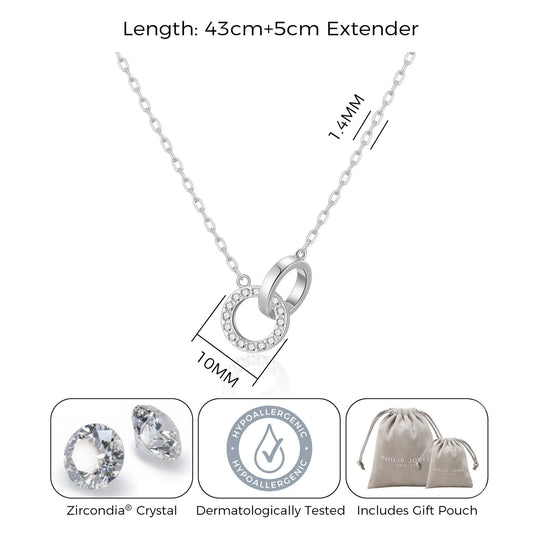 Circle Link Necklace Created with Zircondia® Crystals - Philip Jones Jewellery