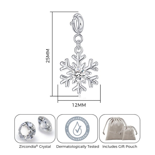 Clip On Christmas Charms Created with Zircondia® Crystals - Philip Jones Jewellery