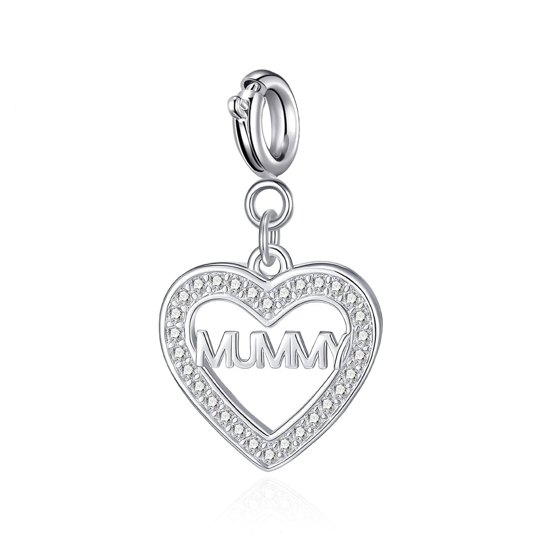 Clip On Family Birthday Heart Charms Created with Zircondia® Crystals - Philip Jones Jewellery