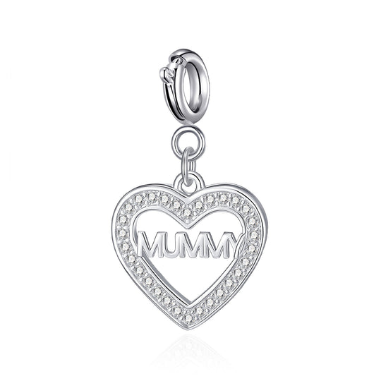 Clip On Family Birthday Heart Charms Created with Zircondia® Crystals - Philip Jones Jewellery