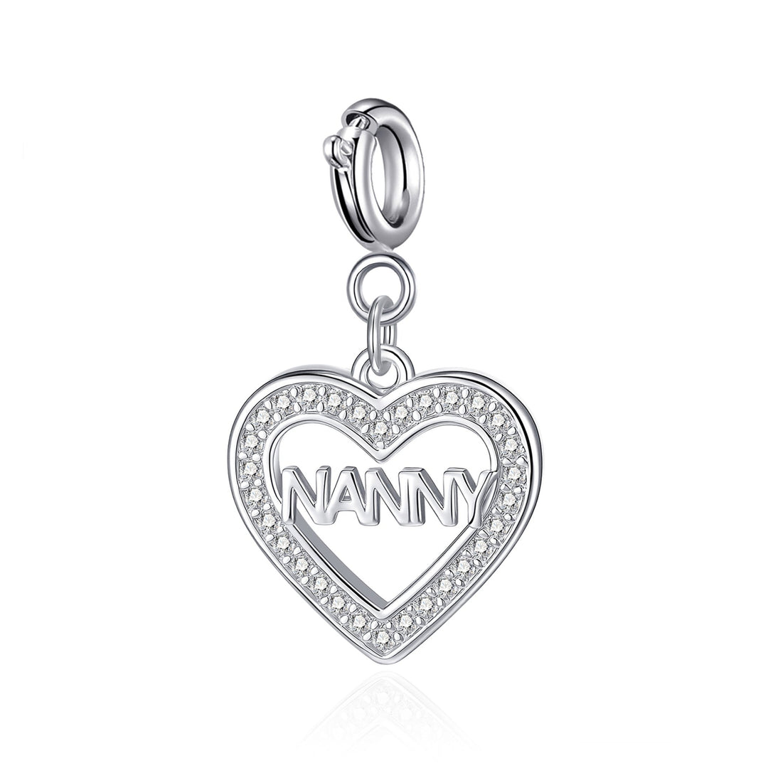 Clip On Family Birthday Heart Charms Created with Zircondia® Crystals - Philip Jones Jewellery