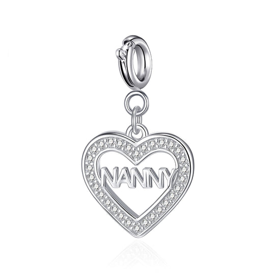 Clip On Family Birthday Heart Charms Created with Zircondia® Crystals - Philip Jones Jewellery