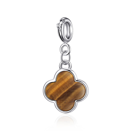 Clip On Gemstone Clover Charms - Philip Jones Jewellery
