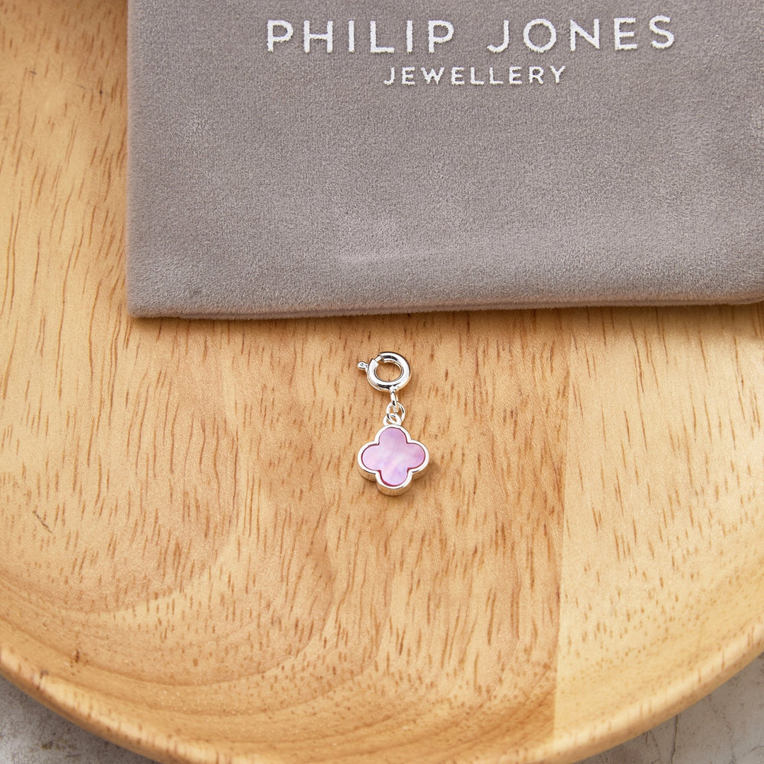 Clip On Gemstone Clover Charms - Philip Jones Jewellery