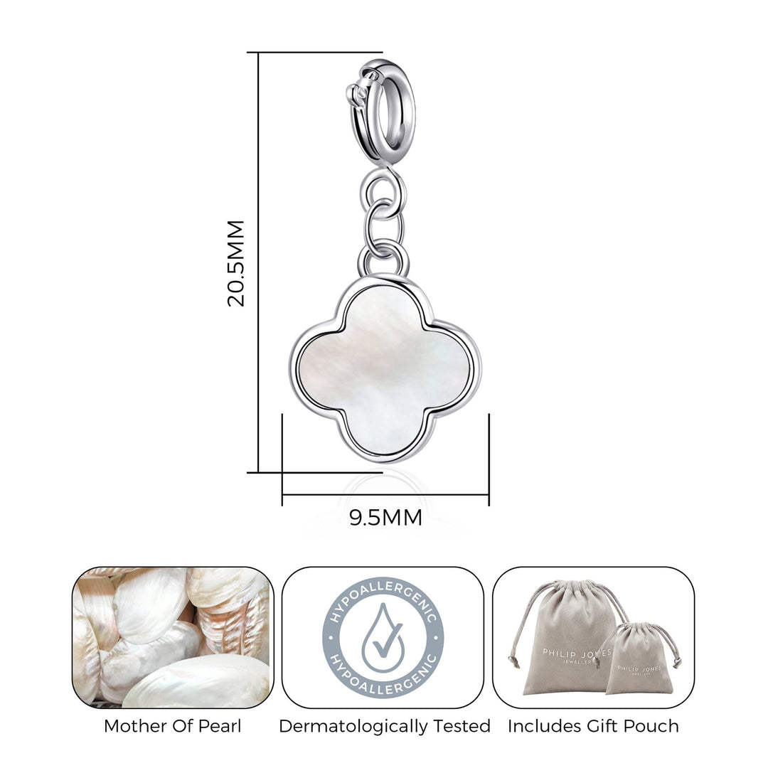 Clip On Gemstone Clover Charms - Philip Jones Jewellery