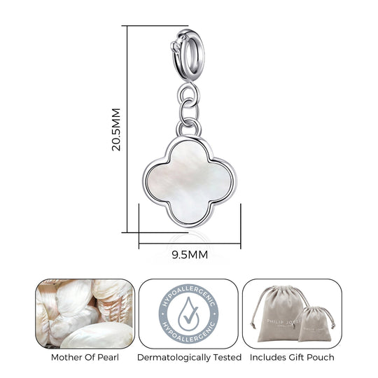 Clip On Gemstone Clover Charms - Philip Jones Jewellery
