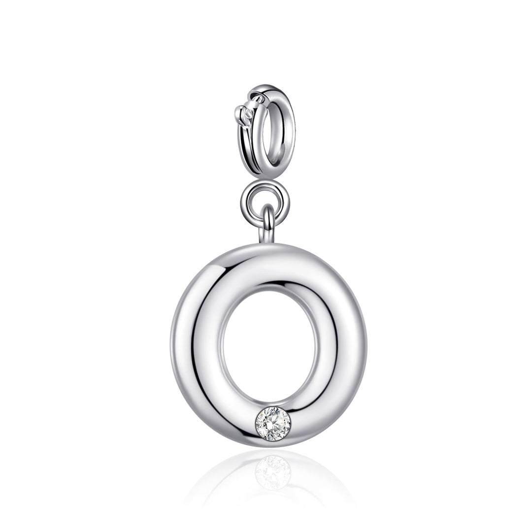 Clip On Initial Charms Letter A - Z Created with Zircondia® Crystals - Philip Jones Jewellery