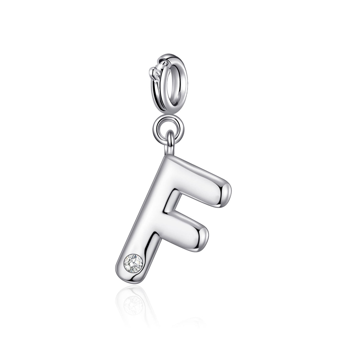 Clip On Initial Charms Letter A - Z Created with Zircondia® Crystals - Philip Jones Jewellery