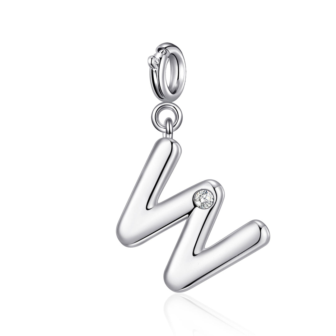 Clip On Initial Charms Letter A - Z Created with Zircondia® Crystals - Philip Jones Jewellery