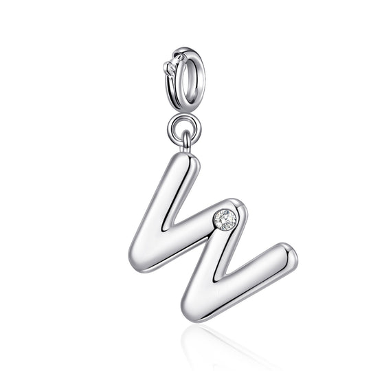 Clip On Initial Charms Letter A - Z Created with Zircondia® Crystals - Philip Jones Jewellery