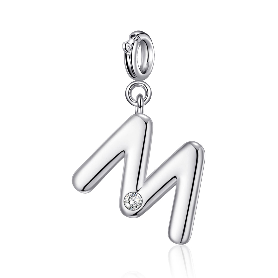 Clip On Initial Charms Letter A - Z Created with Zircondia® Crystals - Philip Jones Jewellery