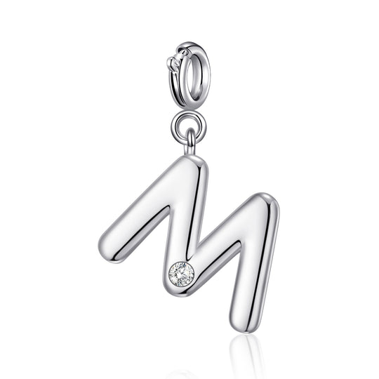 Clip On Initial Charms Letter A - Z Created with Zircondia® Crystals - Philip Jones Jewellery