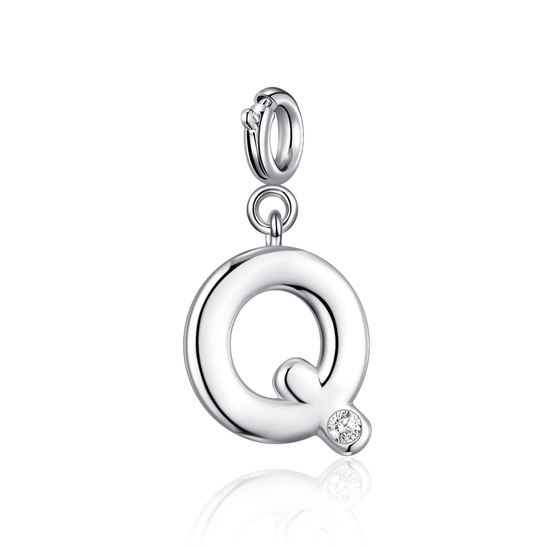 Clip On Initial Charms Letter A - Z Created with Zircondia® Crystals - Philip Jones Jewellery