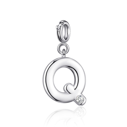 Clip On Initial Charms Letter A - Z Created with Zircondia® Crystals - Philip Jones Jewellery