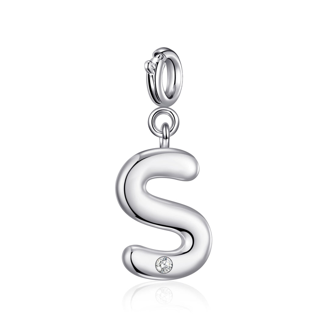 Clip On Initial Charms Letter A - Z Created with Zircondia® Crystals - Philip Jones Jewellery