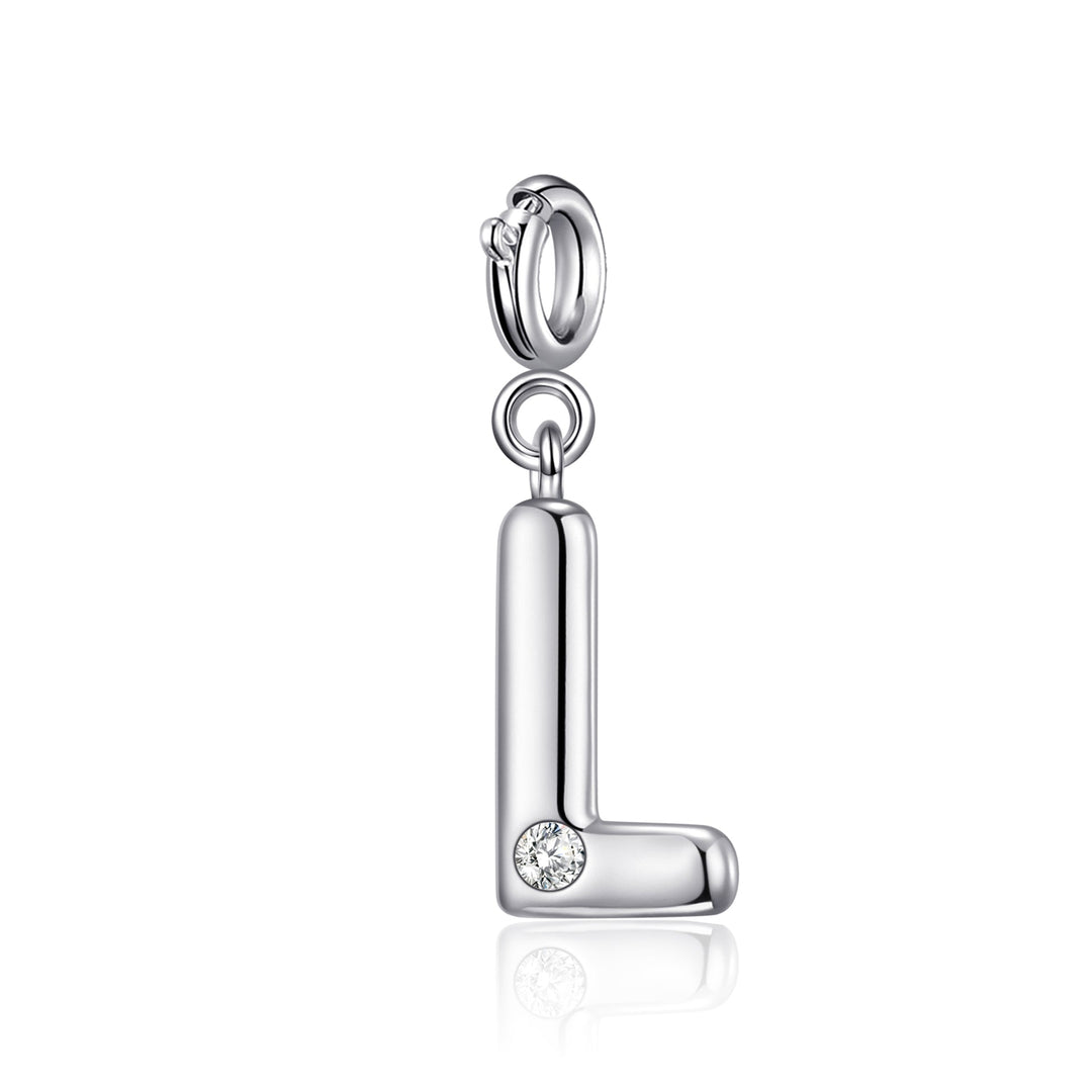 Clip On Initial Charms Letter A - Z Created with Zircondia® Crystals - Philip Jones Jewellery