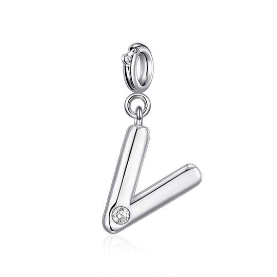 Clip On Initial Charms Letter A - Z Created with Zircondia® Crystals - Philip Jones Jewellery