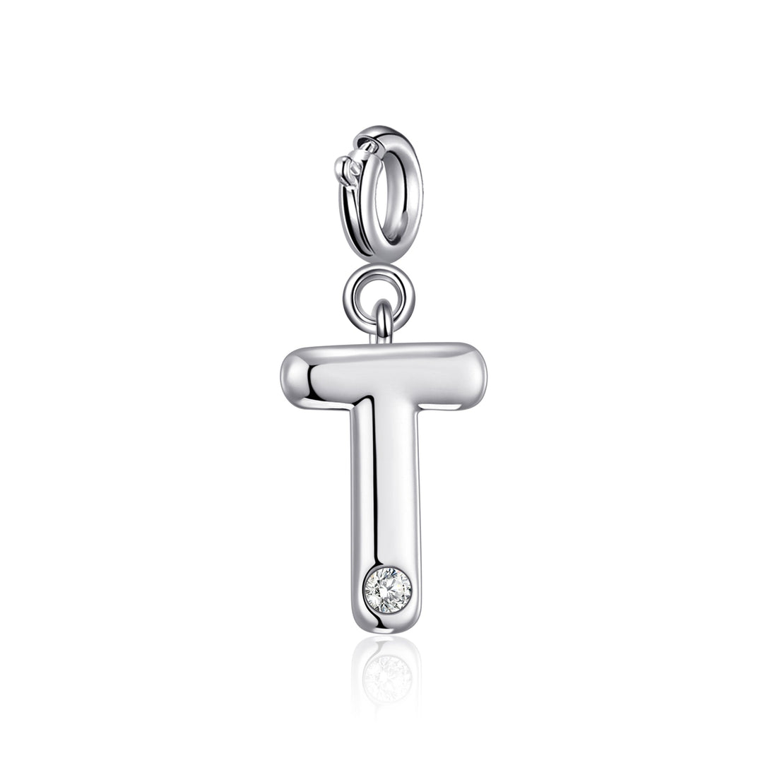 Clip On Initial Charms Letter A - Z Created with Zircondia® Crystals - Philip Jones Jewellery