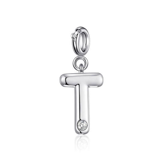 Clip On Initial Charms Letter A - Z Created with Zircondia® Crystals - Philip Jones Jewellery