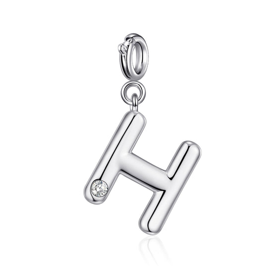 Clip On Initial Charms Letter A - Z Created with Zircondia® Crystals - Philip Jones Jewellery