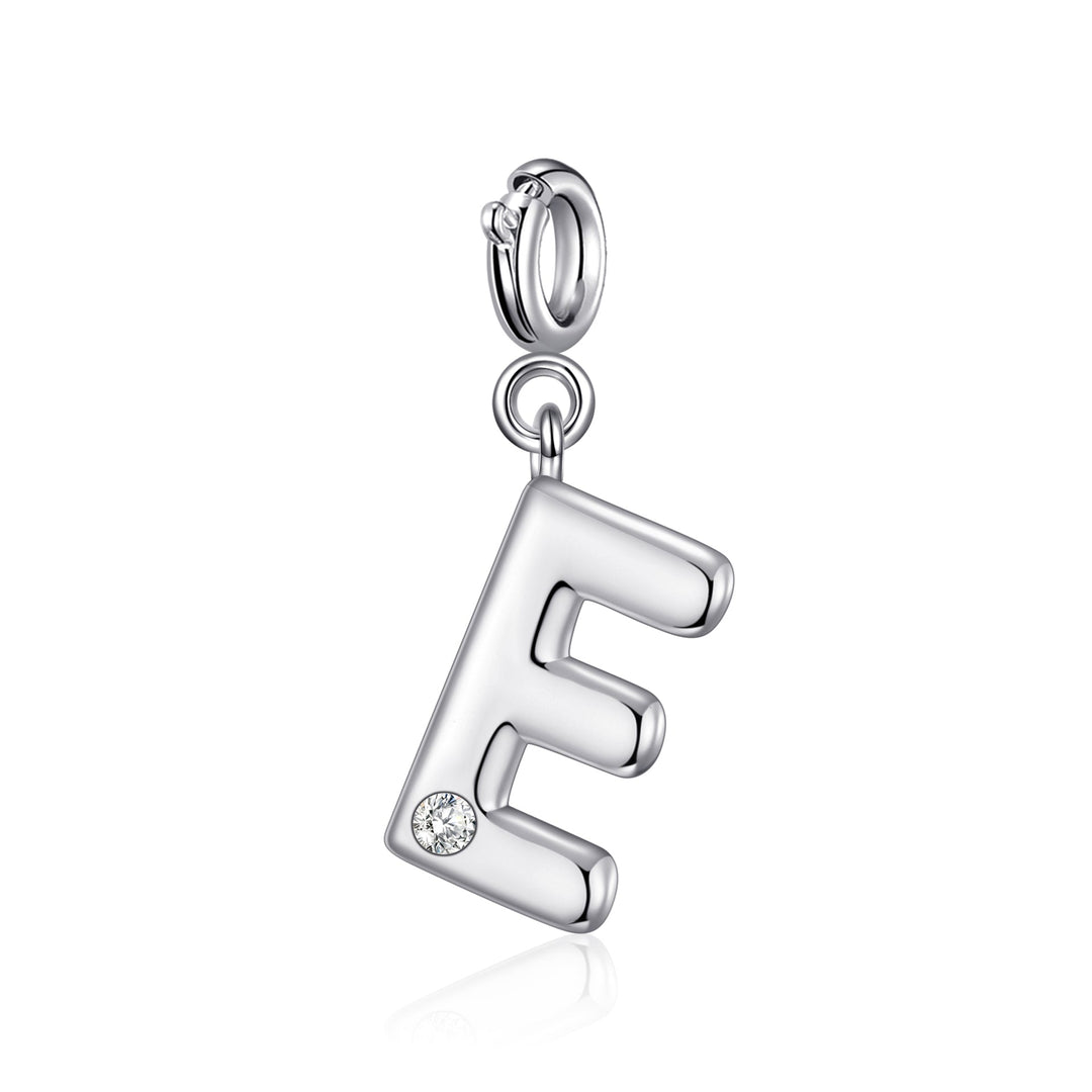 Clip On Initial Charms Letter A - Z Created with Zircondia® Crystals - Philip Jones Jewellery