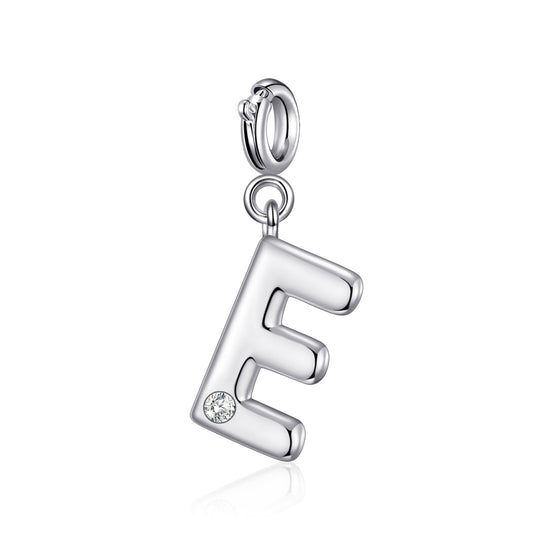 Clip On Initial Charms Letter A - Z Created with Zircondia® Crystals - Philip Jones Jewellery
