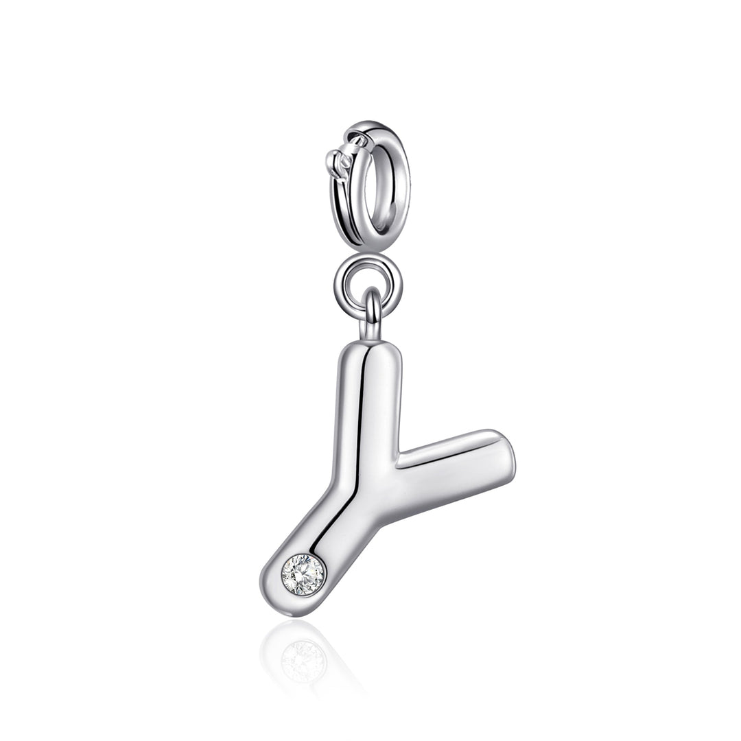 Clip On Initial Charms Letter A - Z Created with Zircondia® Crystals - Philip Jones Jewellery