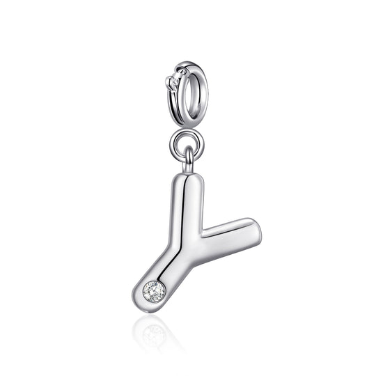 Clip On Initial Charms Letter A - Z Created with Zircondia® Crystals - Philip Jones Jewellery