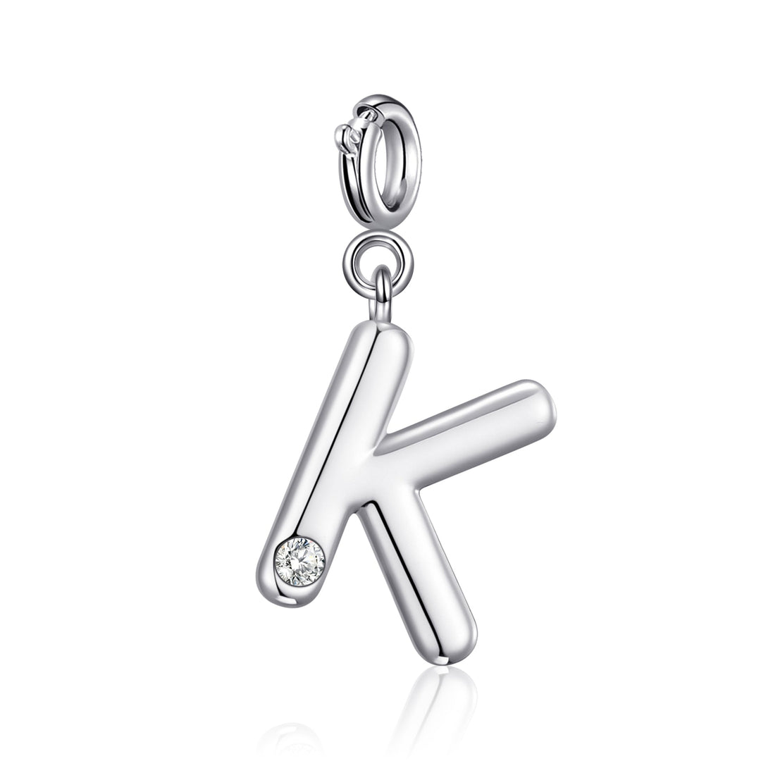 Clip On Initial Charms Letter A - Z Created with Zircondia® Crystals - Philip Jones Jewellery