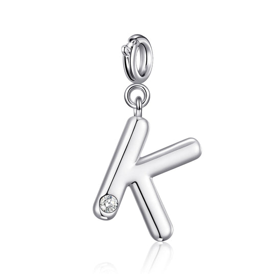 Clip On Initial Charms Letter A - Z Created with Zircondia® Crystals - Philip Jones Jewellery