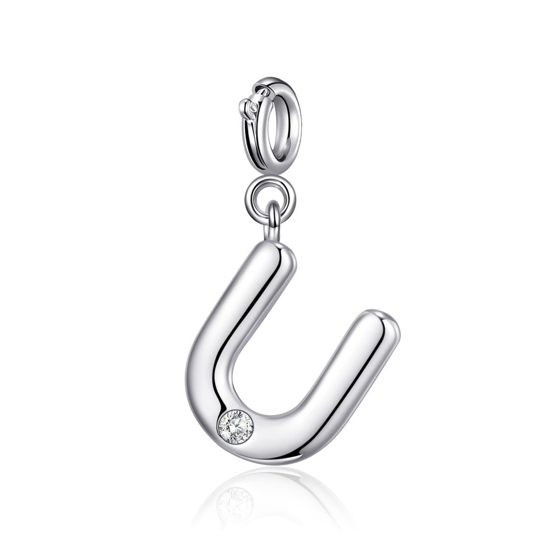 Clip On Initial Charms Letter A - Z Created with Zircondia® Crystals - Philip Jones Jewellery