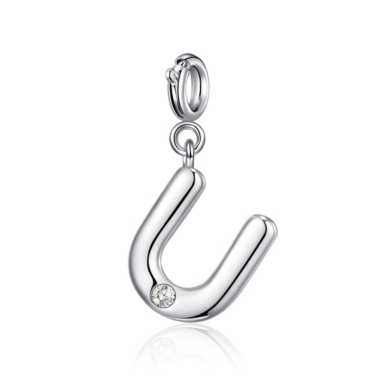Clip On Initial Charms Letter A - Z Created with Zircondia® Crystals - Philip Jones Jewellery
