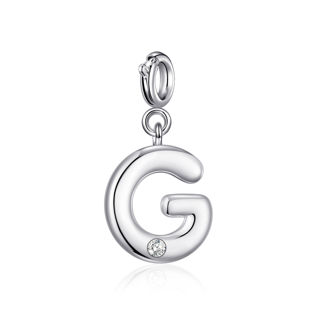 Clip On Initial Charms Letter A - Z Created with Zircondia® Crystals - Philip Jones Jewellery